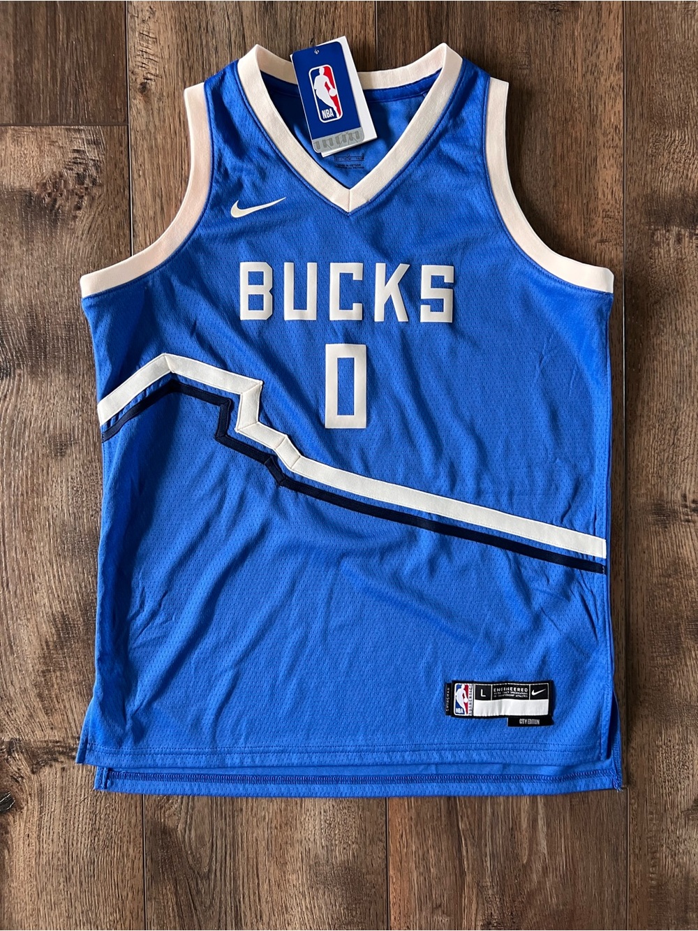 Nike Milwaukee Bucks NBA Jersey Blue White Dri-FIT Youth Size Large 14/16